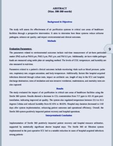 EVALUATION OF IMPACT OF AIR PURIFICATION IN POST OPERATIVE INTENSIVE CARE UNIT ON ENVIRONMENTAL AND CLINICAL OUTCOMES: A PROSPECTIVE, INTERVENTIONAL STUDY